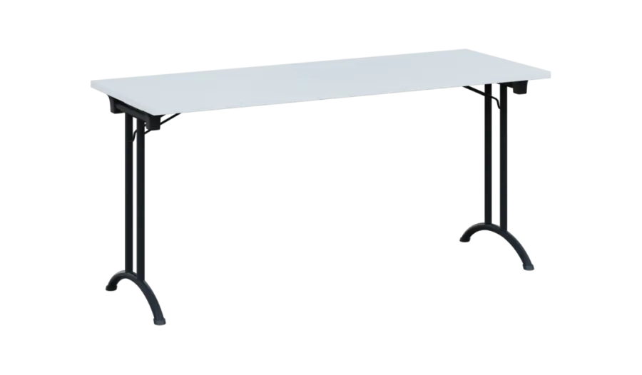 SLA 160 lak skládací jednací stůl 1600x600, deska 25 mm, podnož černý lak, deska bílá